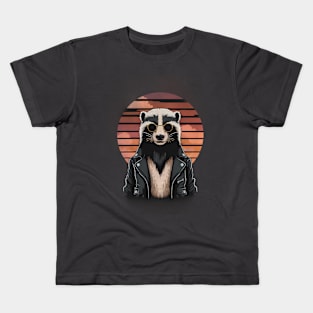 Cool retro honey badger Kids T-Shirt